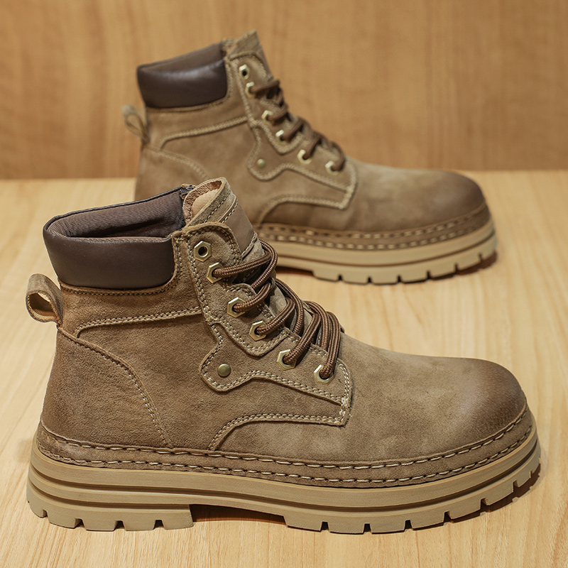 Leather Work Fabric - Herenschoenen Lente Platform Laarzen Comfortabele Lederen