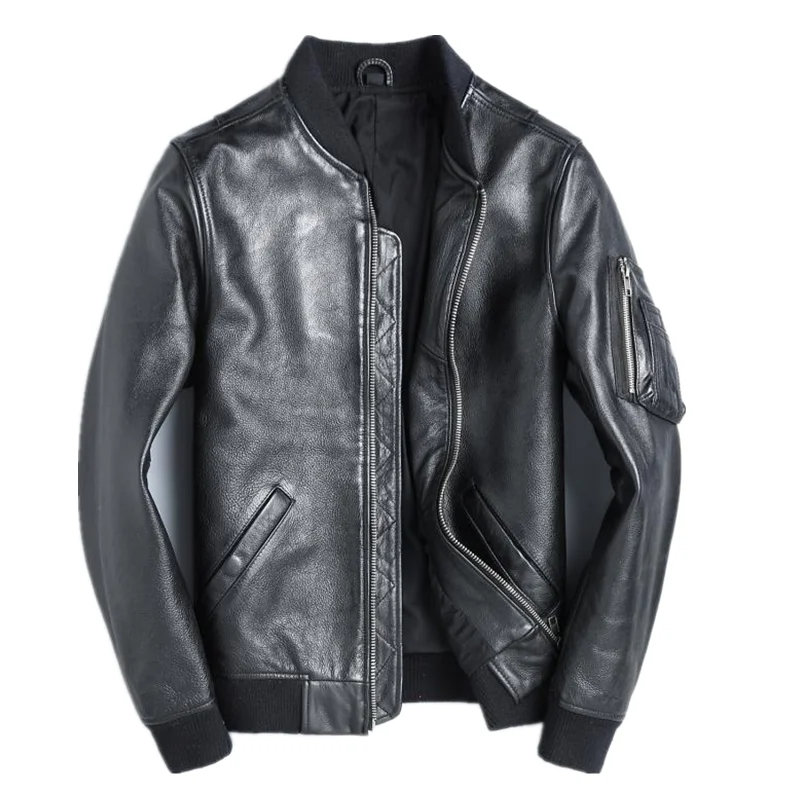 Leather Work Jacket - YR! Gratis verzending. groothandel. Gloednieuwe klassieke