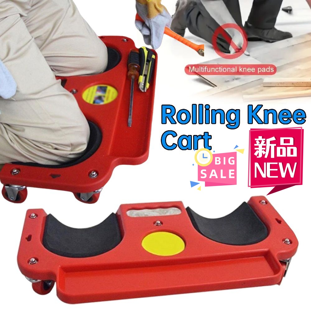 Leather Work Knee Pads - Rollende kniewagen met 5 zwenkwielen Rollende