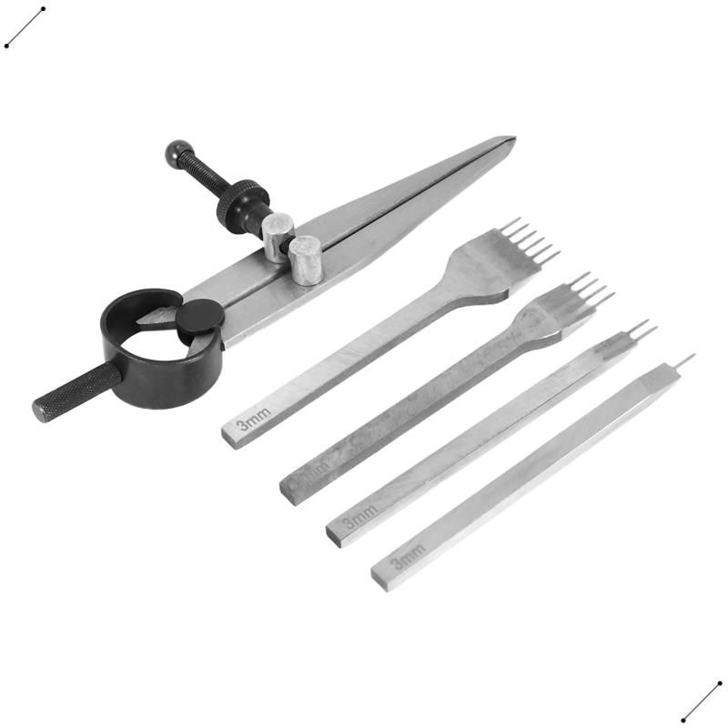 Wing Divider Stitch - Lederen beitelset, Prong Diamond vetersluiting stiksel