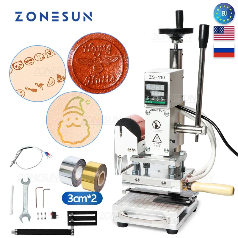 Leatherwork Hand Press - ZONESUN ZS110 Foliedruk Bronzing Embossing Machine