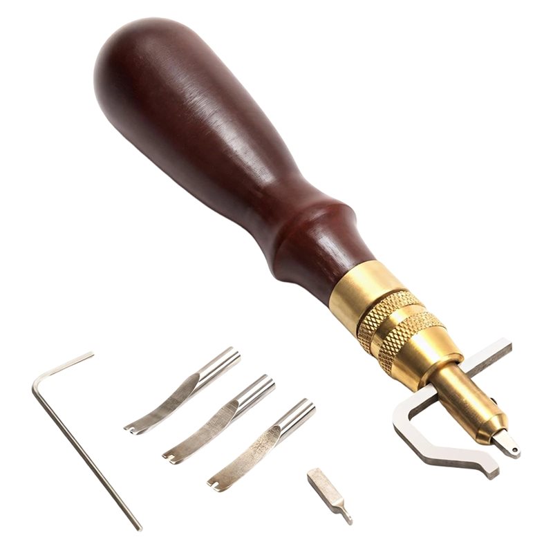 Swivel Knife Tool - ABYN-Lederbewerkingsgereedschapset met verstelbare snij- en stempelset,