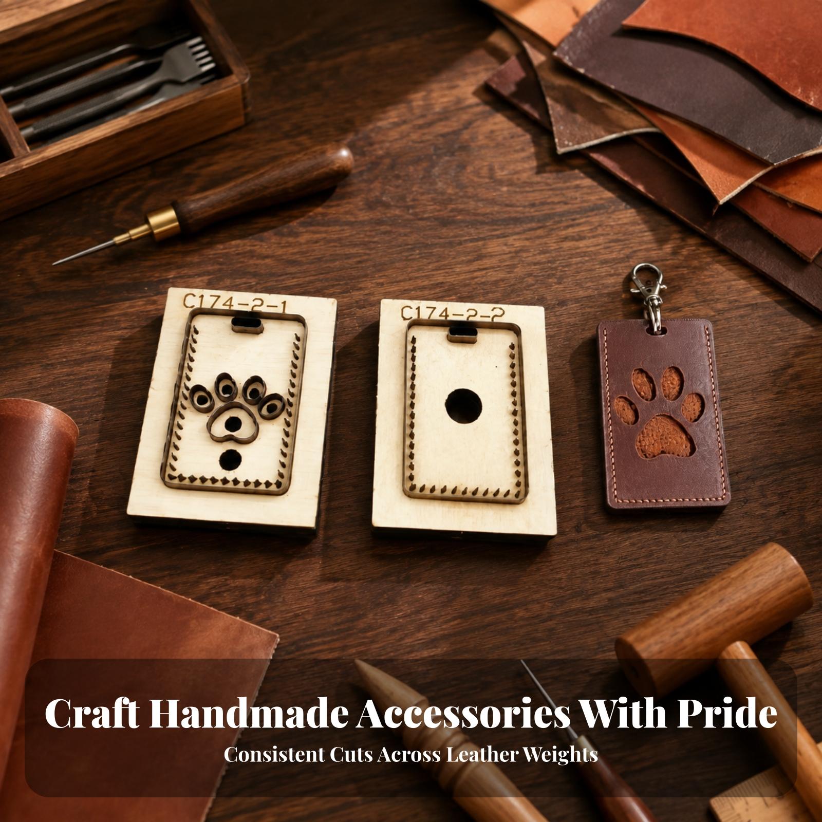Leren stansvorm met houten han - Leatherwork Knife recensie en prijs