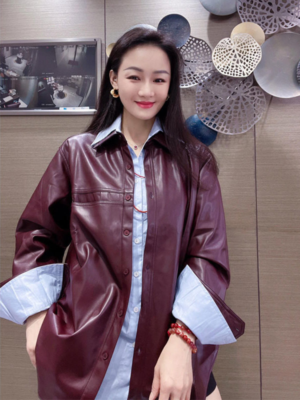 Dames Grape Purple PU Lederen  - Leather Work Jacket recensie en prijs