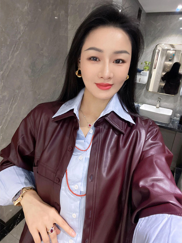 Dames Grape Purple PU Lederen  - Leather Work Jacket recensie en prijs