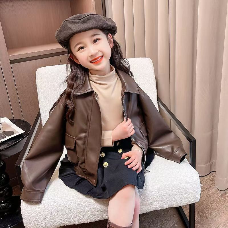1-14 jaar meisjes revers korte - Leather Work Jacket recensie en prijs