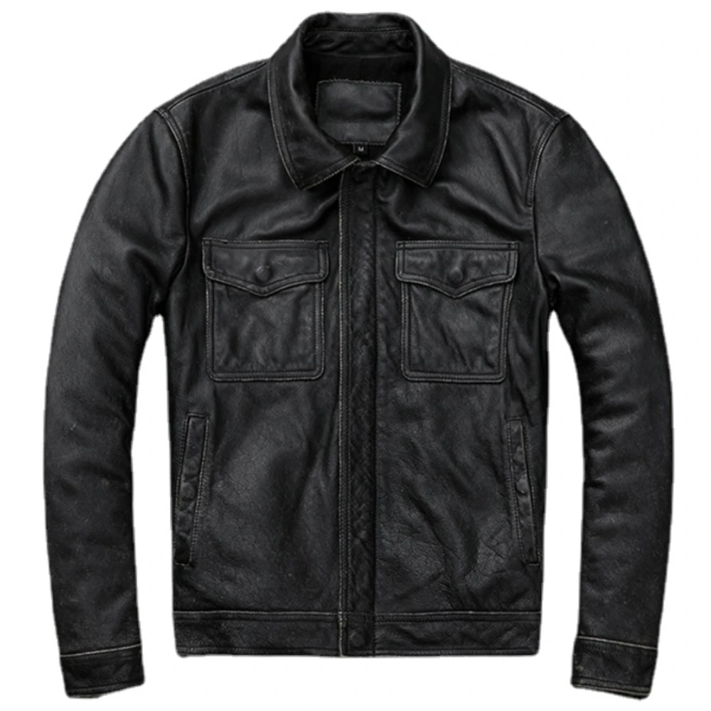 Vintage Bruin Rood Echt Leren  - Leather Work Jacket recensie en prijs