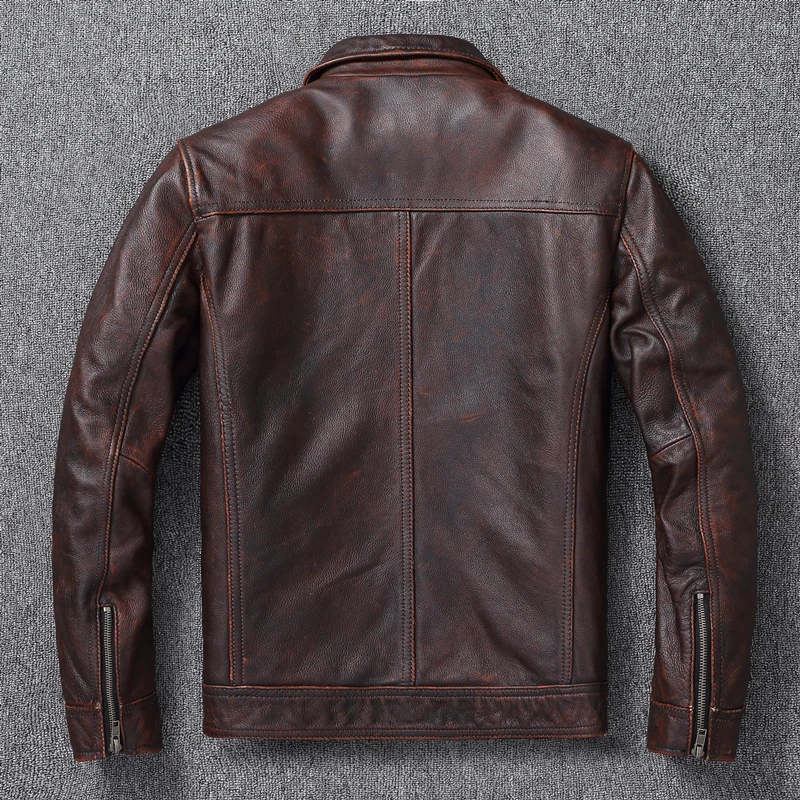 Vintage Bruin Rood Echt Leren  - Leather Work Jacket recensie en prijs