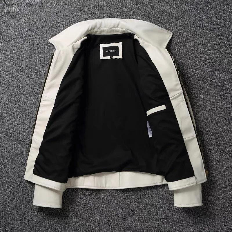 Heren Echt Leren Jas Wit Rever - Leather Work Jacket recensie en prijs